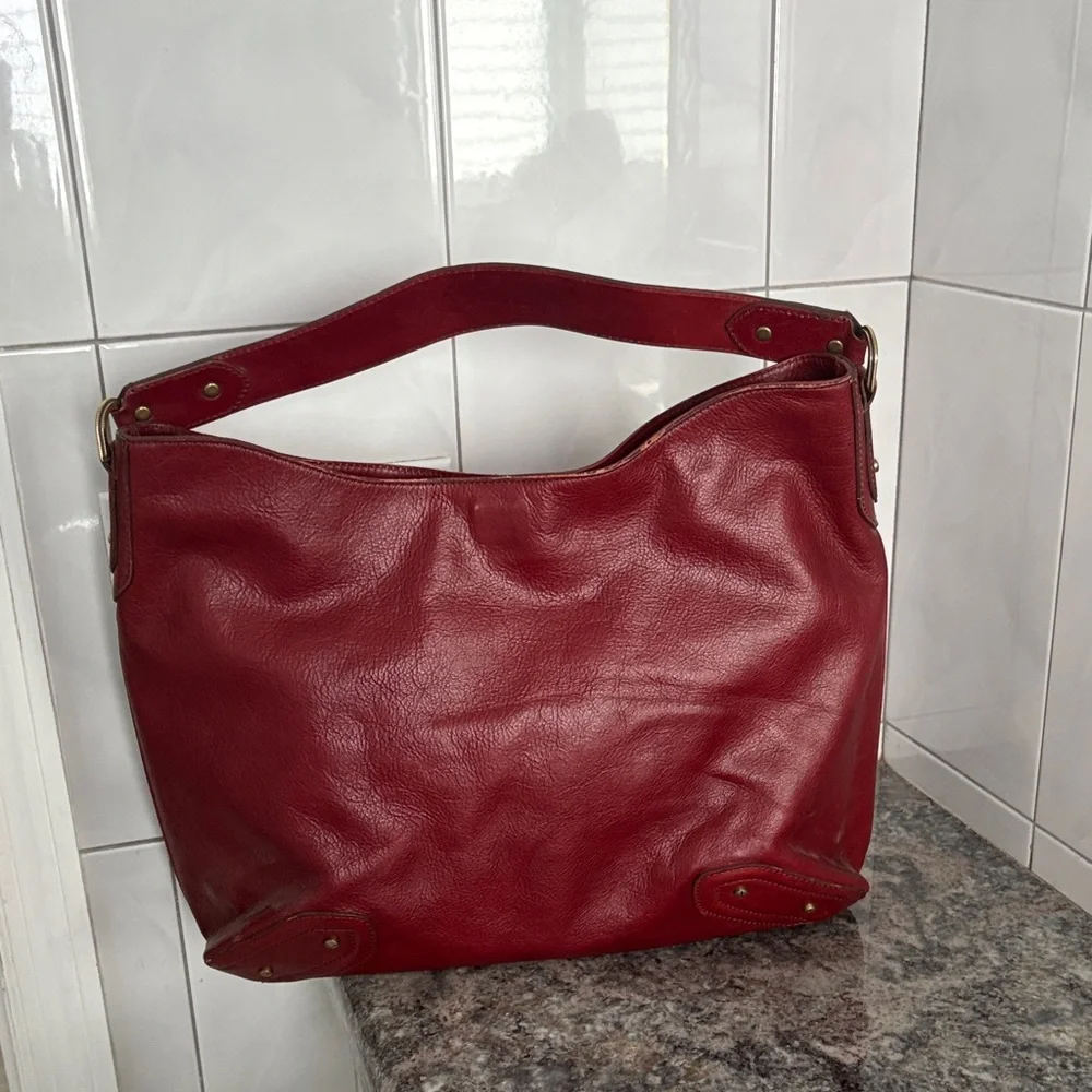 Cole Haan Red Leather Shoulder Bag - Picture 2 of 3
